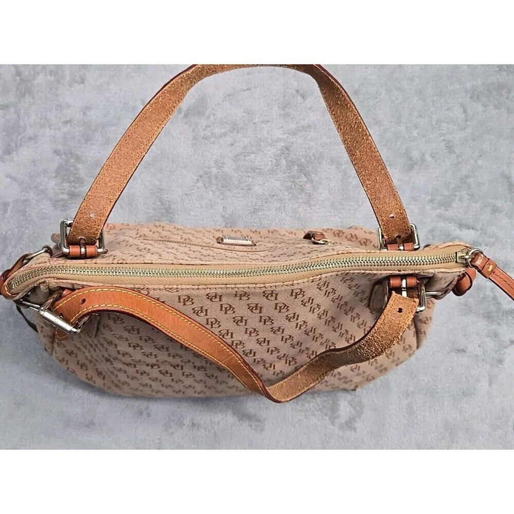 ✔️Dooney Logo Hobo Jacquard & Leather Shoulder Bag, Nina, EUC - Picture 8 of 16